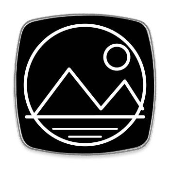 Moon and mountain landscape - Square fridge magnet - white - Front