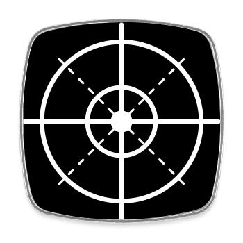 Zielscheibe Retikel Minimal - Viereckiger Kühlschrankmagnet - Weiß - Vorne