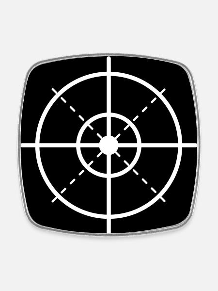 Target Reticle Minimal - Square fridge magnet - white