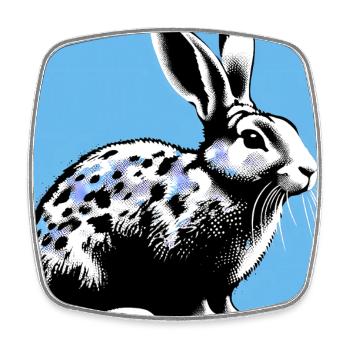 lapin - Magnet carré - blanc - Devant