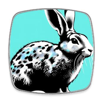 rabbit - Square fridge magnet - white - Front