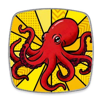 Octopus - Square fridge magnet - white - Front