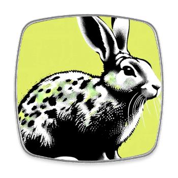 Kaninchen - Viereckiger Kühlschrankmagnet - Weiß - Vorne