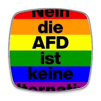 NEIN DIE AFD IST KEINE ALTERNATIVE, NIE WIEDER - Viereckiger Kühlschrankmagnet - Weiß - Vorne
