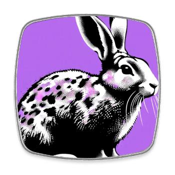 rabbit - Square fridge magnet - white - Front