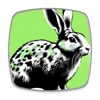 lapin - Magnet carré - blanc - Devant
