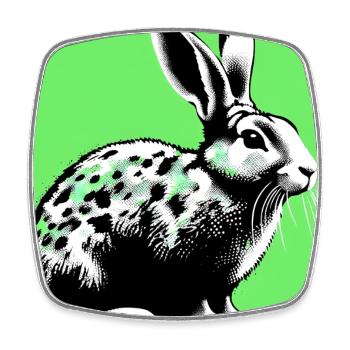 rabbit - Square fridge magnet - white - Front