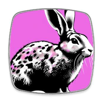 rabbit - Square fridge magnet - white - Front