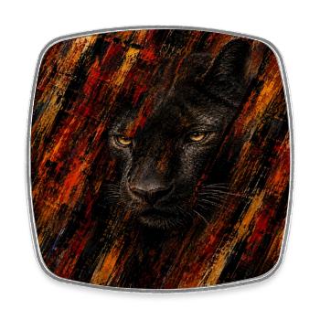 Abstrakter Panther in Flammen - Viereckiger Kühlschrankmagnet - Weiß - Vorne