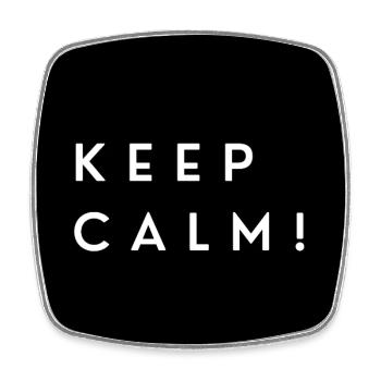 Typographie monochrome Keep Calm - Magnet carré - blanc - Devant