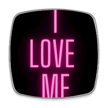Ich liebe mich Neon-Design - Viereckiger Kühlschrankmagnet - Weiß - Vorne