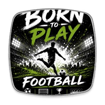 Né pour jouer au football - Magnet carré - blanc - Devant