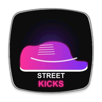 Street Kicks - Sneaker Streetwear Neon - Square fridge magnet - white - Front