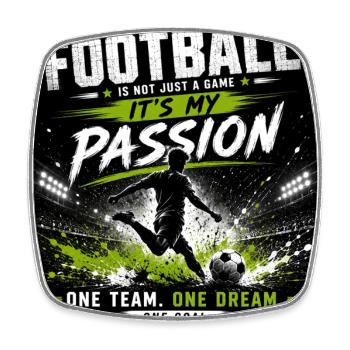 Passion du football – mon rêve d’équipe - Magnet carré - blanc - Devant
