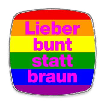 LIEBER BUNT STATT BRAUN NO NZS, NIE WIEDER - Viereckiger Kühlschrankmagnet - Weiß - Vorne