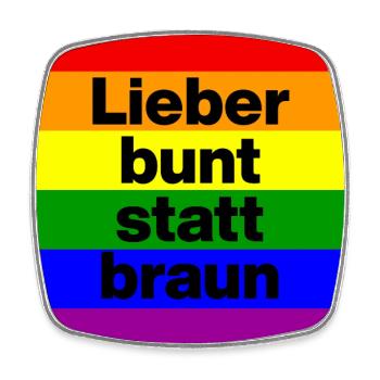 LIEBER BUNT STATT BRAUN NO NZS, NIE WIEDER - Viereckiger Kühlschrankmagnet - Weiß - Vorne