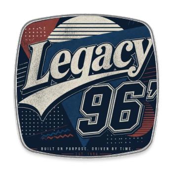 Legacy 96 Retro Athletics - Square fridge magnet - white - Front