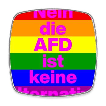 NEIN DIE AFD IST KEINE ALTERNATIVE, NO NZS, PRIDE - Viereckiger Kühlschrankmagnet - Weiß - Vorne