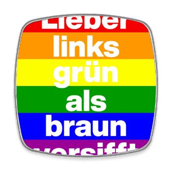 ICH BIN GERNE LINKS GRÜN VERSIFFT, NO NZS, FRIEDEN - Viereckiger Kühlschrankmagnet - Weiß - Vorne