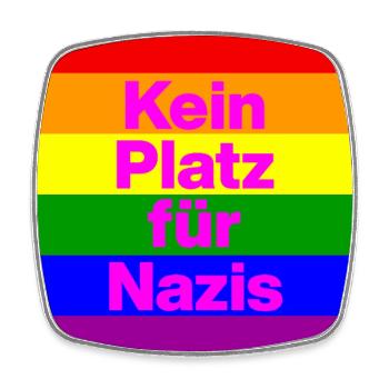 KEIN PLATZ FÜR NAZIS, NIE WIEDER, NO NZS, PINK - Viereckiger Kühlschrankmagnet - Weiß - Vorne