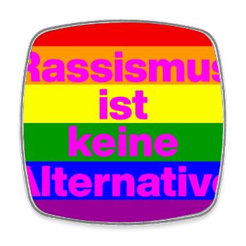 RASSISMUS IST KEINE ALTERNATIVE NIE WIEDER, NO NZS - Viereckiger Kühlschrankmagnet - Weiß - Vorne