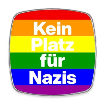 KEIN PLATZ FÜR NAZIS, NIE WIEDER, NO NZS,  - Viereckiger Kühlschrankmagnet - Weiß - Vorne
