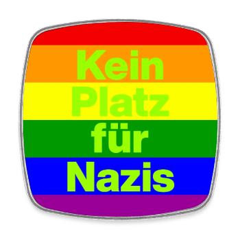 KEIN PLATZ FÜR NAZIS, NIE WIEDER, NO NZS, GRÜN - Viereckiger Kühlschrankmagnet - Weiß - Vorne