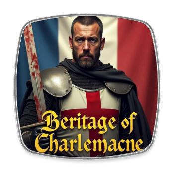 Charlemagne Knightly Epic - Square fridge magnet - white - Front