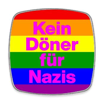 KEIN DÖNER FÜR NAZIS, NIE WIEDER IST JETZT, NO NZS - Viereckiger Kühlschrankmagnet - Weiß - Vorne