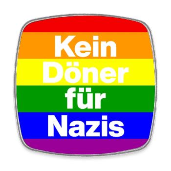 KEIN DÖNER FÜR NAZIS, NIE WIEDER IST JETZT, NO NZS - Viereckiger Kühlschrankmagnet - Weiß - Vorne