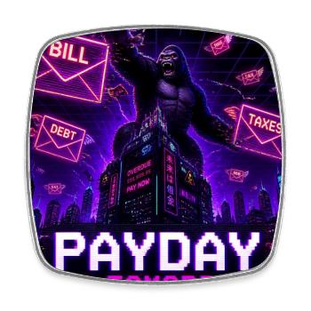 Payday Is Tomorrow Funny Meme - Square fridge magnet - white - Front