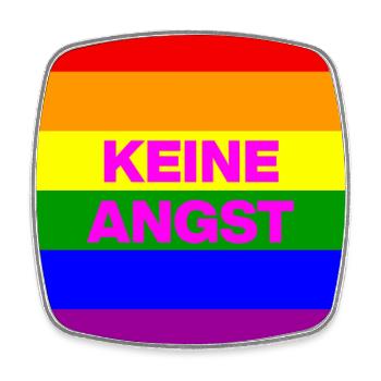 KEINE ANGST VOR FASCHISTEN, NO NZS, NIE WIEDER - Viereckiger Kühlschrankmagnet - Weiß - Vorne