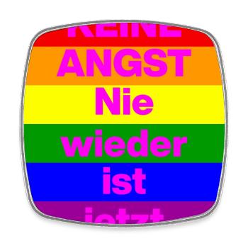 KEINE ANGST NIE WIEDER IST JETZT,  NO NZS, NO AFD - Viereckiger Kühlschrankmagnet - Weiß - Vorne