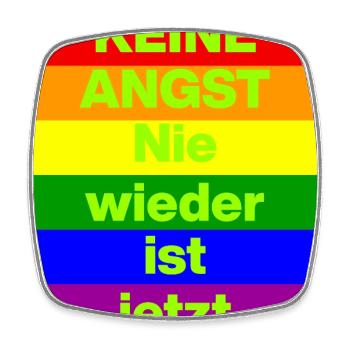 KEINE ANGST NIE WIEDER IST JETZT,  NO NZS, NO AFD - Viereckiger Kühlschrankmagnet - Weiß - Vorne
