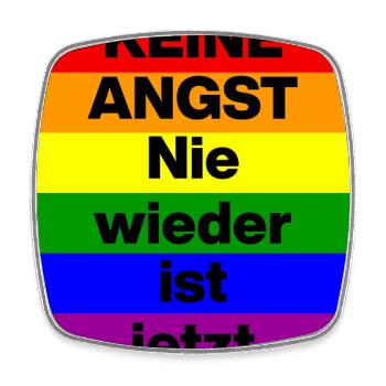 KEINE ANGST NIE WIEDER IST JETZT,  NO NZS, NO AFD - Viereckiger Kühlschrankmagnet - Weiß - Vorne