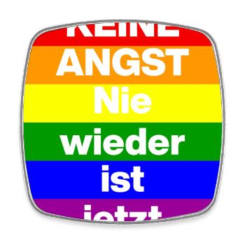 KEINE ANGST NIE WIEDER IST JETZT,  NO NZS, NO AFD - Viereckiger Kühlschrankmagnet - Weiß - Vorne