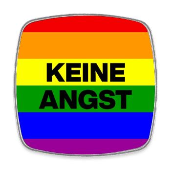 KEINE ANGST VOR FASCHISTEN, NO NZS, NIE WIEDER - Viereckiger Kühlschrankmagnet - Weiß - Vorne