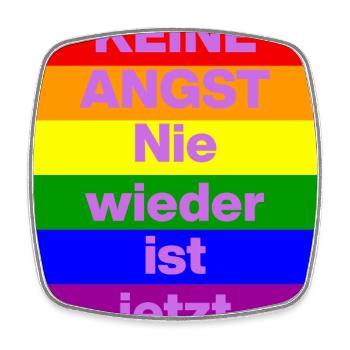 KEINE ANGST NIE WIEDER IST JETZT,  NO NZS, NO AFD - Viereckiger Kühlschrankmagnet - Weiß - Vorne