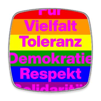 VIELFALT TOLERANZ DEMOKRATIE RESPEKT SOLIDARITÄT - Viereckiger Kühlschrankmagnet - Weiß - Vorne