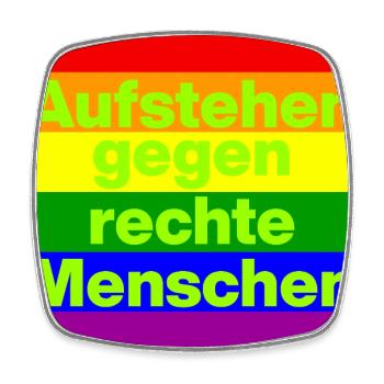 AUFSTEHEN GEGEN RECHTE MENSCHEN NIE WIEDER, NO NZS - Viereckiger Kühlschrankmagnet - Weiß - Vorne