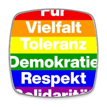VIELFALT TOLERANZ DEMOKRATIE RESPEKT SOLIDARITÄT - Viereckiger Kühlschrankmagnet - Weiß - Vorne