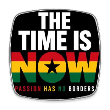 The Time Is Now No Borders - Square fridge magnet - white - Front