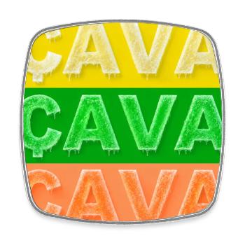 Frosted CAVA - Square fridge magnet - white - Front
