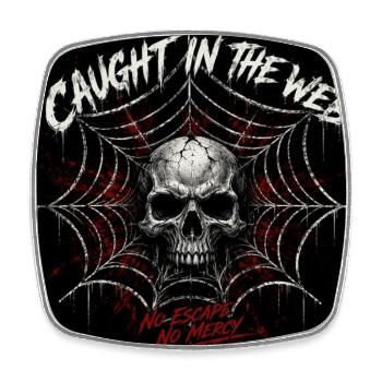 Caught in the web of the skull - Square fridge magnet - white - Front