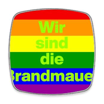 Wir sind die Brandmauer, NO NZS, NO AFD, FRIEDEN - Viereckiger Kühlschrankmagnet - Weiß - Vorne