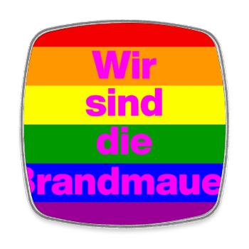Wir sind die Brandmauer, NO NZS, NO AFD, FRIEDEN - Viereckiger Kühlschrankmagnet - Weiß - Vorne