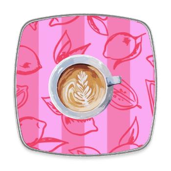 Cappuccino - Magnet carré - blanc - Devant