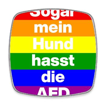 SOGAR MEIN HUND HASST DIE AFD, NO AFD NO NZS WEISS - Viereckiger Kühlschrankmagnet - Weiß - Vorne