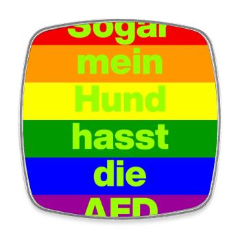 SOGAR MEIN HUND HASST DIE AFD, NO AFD NO NZS GRÜN - Viereckiger Kühlschrankmagnet - Weiß - Vorne