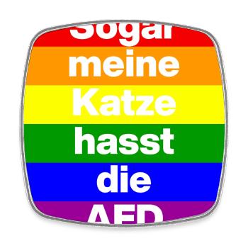 SOGAR MEINE KATZE HASST DIE AFD, NO AFD NO NZS  - Viereckiger Kühlschrankmagnet - Weiß - Vorne